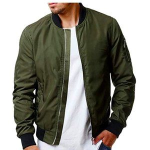Lightweight Bomber Jackets Outerwear Full Zip Up